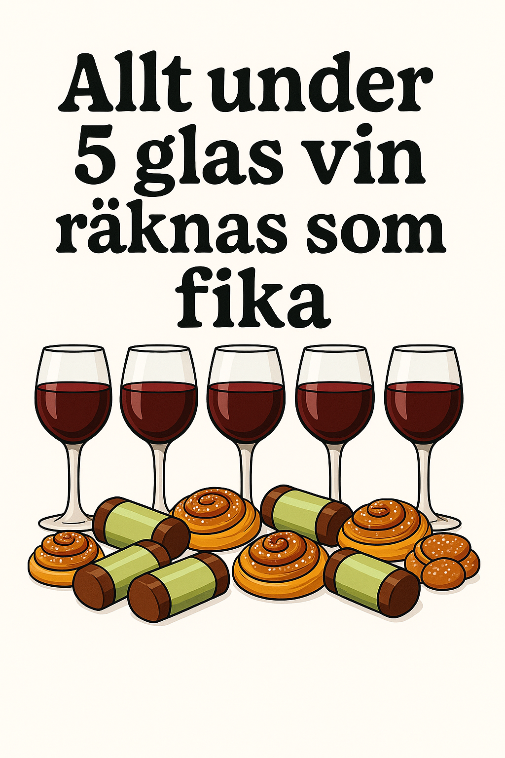 "Allt under 5 glas vin" Poster